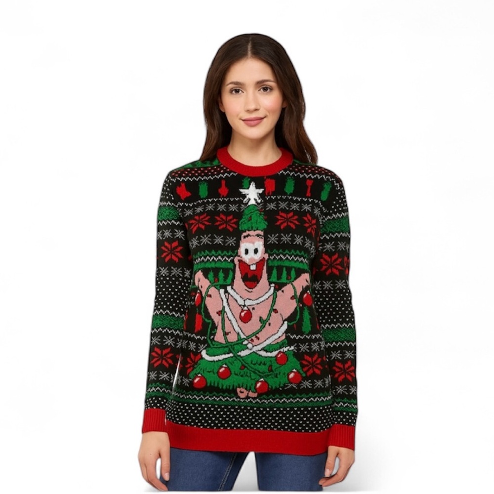 SpongeBob SquarePants
Women's Christmas Sweater With Patrick On The Front. Med.